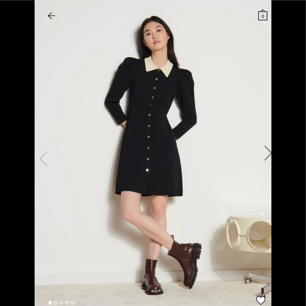 Sandro Ballon Sleeved Dress